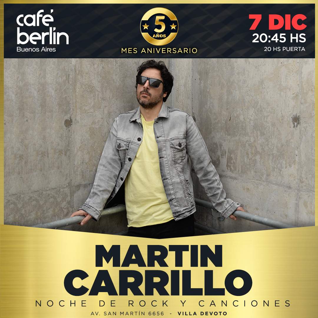 Entradas para Martín Carrillo en Café Berlín - Livepass