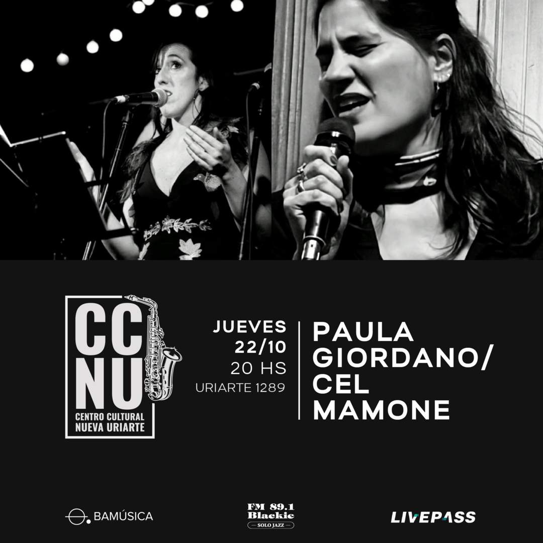 Flyer de Paula Giordano / Cel Mamone en CCNU
