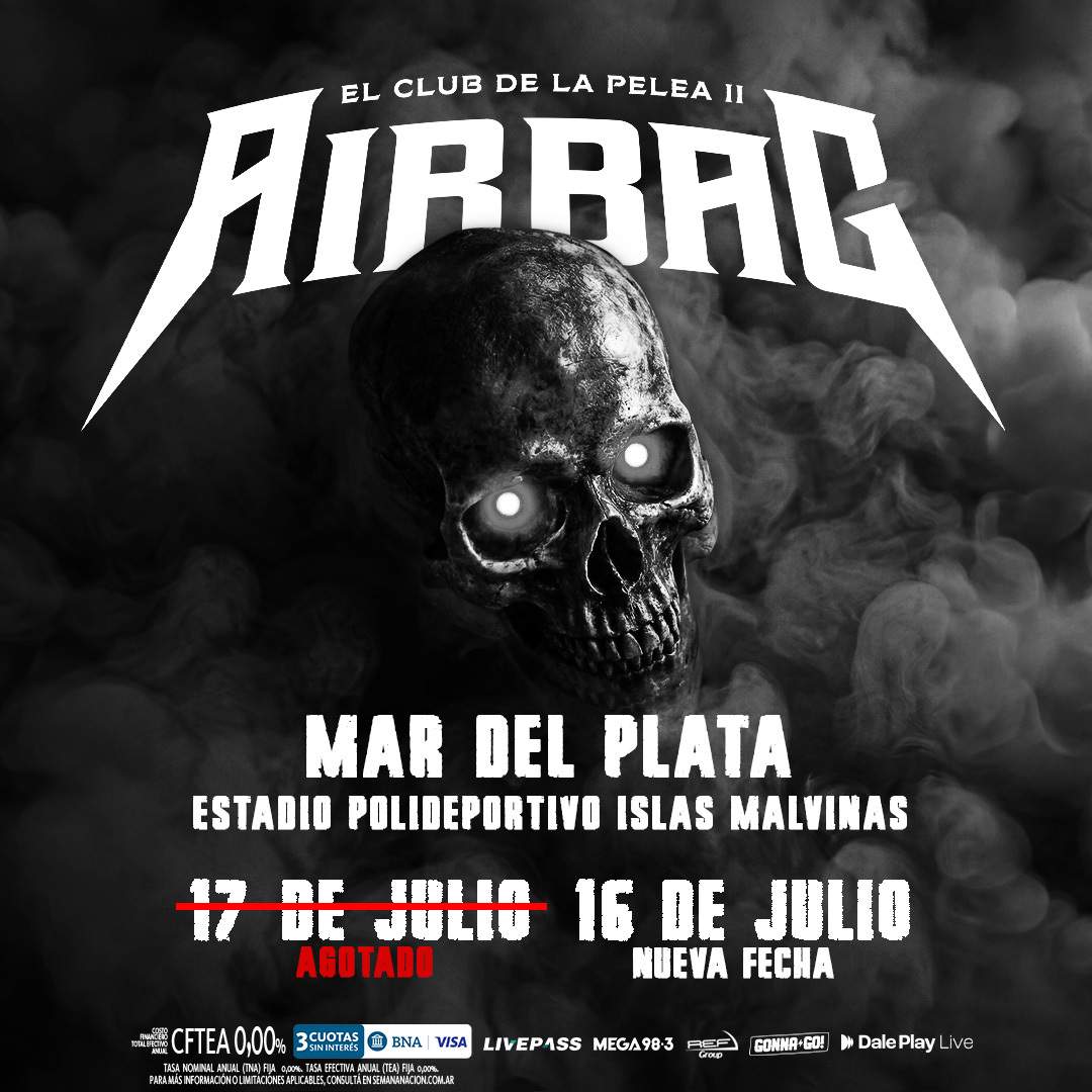 AIRBAG en la imagen promocional del show en Mar del Plata