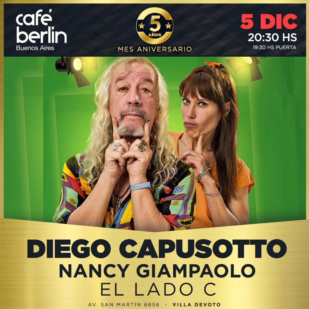 Diego Capusotto presenta Lado C en Café Berlín
