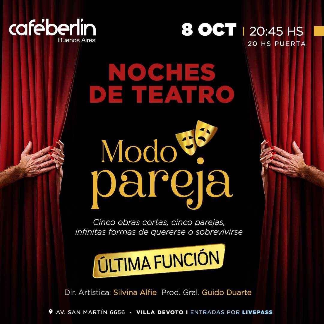 Entradas para Noche de Teatro - Modo Pareja en Café Berlín - Livepass