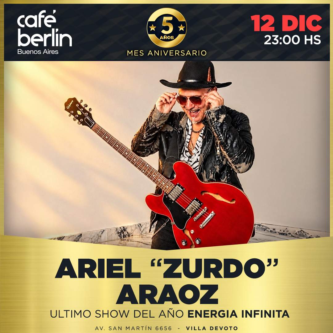 Flyer de Ariel ?Zurdo? Araoz