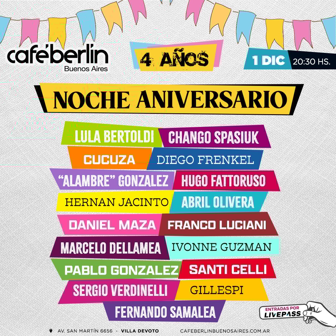Noche Aniversario en Café Berlín