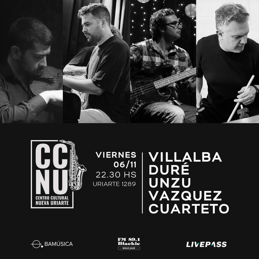 Flyer de Villalba Dure Unzu Vazquez Cuarteto en CCNU